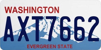 WA license plate AXT7662