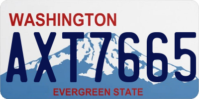WA license plate AXT7665