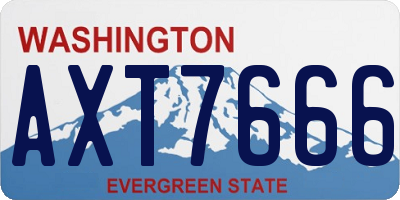 WA license plate AXT7666