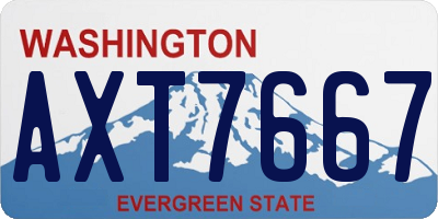 WA license plate AXT7667