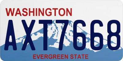 WA license plate AXT7668