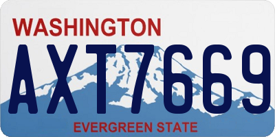 WA license plate AXT7669