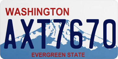 WA license plate AXT7670