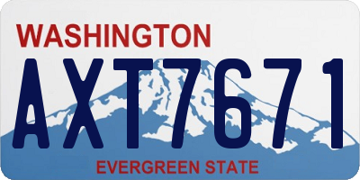 WA license plate AXT7671