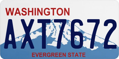 WA license plate AXT7672