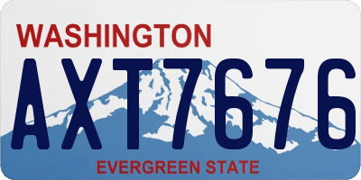 WA license plate AXT7676