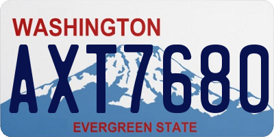 WA license plate AXT7680