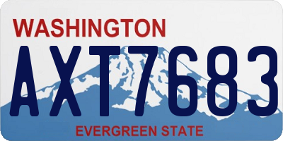 WA license plate AXT7683