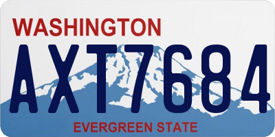 WA license plate AXT7684
