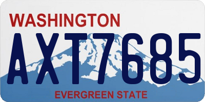 WA license plate AXT7685