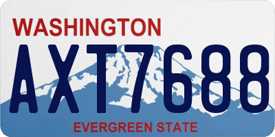 WA license plate AXT7688