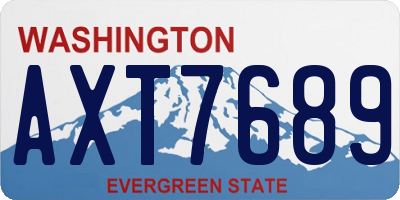 WA license plate AXT7689