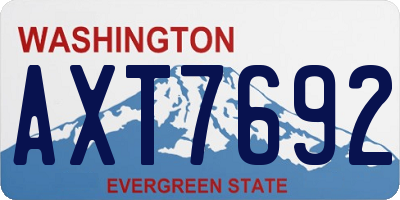 WA license plate AXT7692