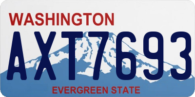 WA license plate AXT7693