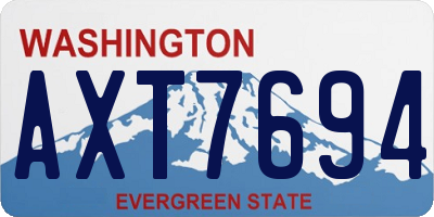 WA license plate AXT7694