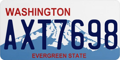 WA license plate AXT7698