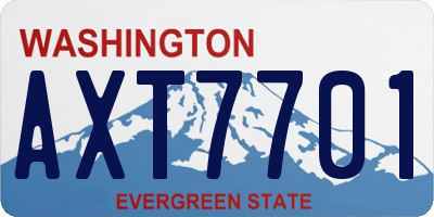 WA license plate AXT7701