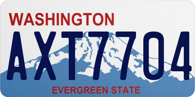 WA license plate AXT7704