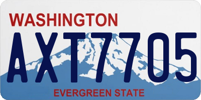 WA license plate AXT7705