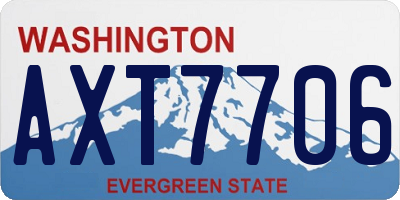 WA license plate AXT7706