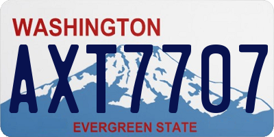 WA license plate AXT7707