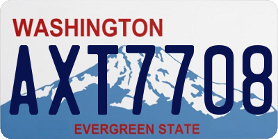 WA license plate AXT7708