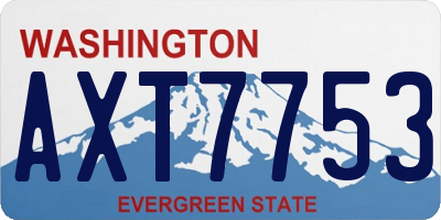 WA license plate AXT7753