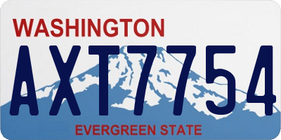 WA license plate AXT7754