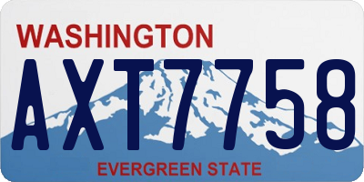 WA license plate AXT7758
