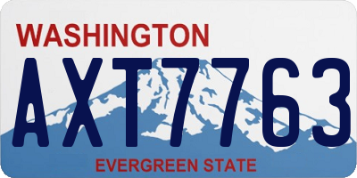 WA license plate AXT7763