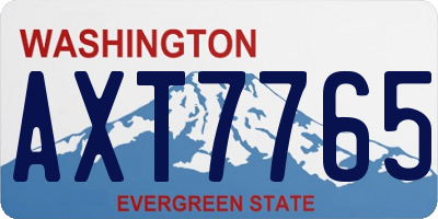 WA license plate AXT7765