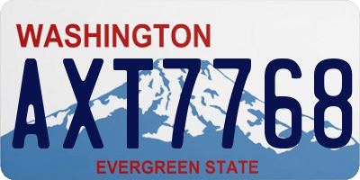 WA license plate AXT7768