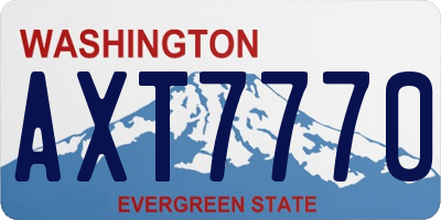 WA license plate AXT7770