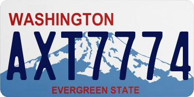 WA license plate AXT7774