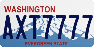 WA license plate AXT7777