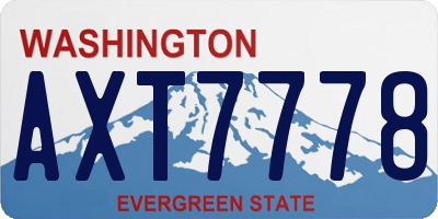 WA license plate AXT7778