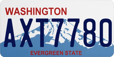 WA license plate AXT7780