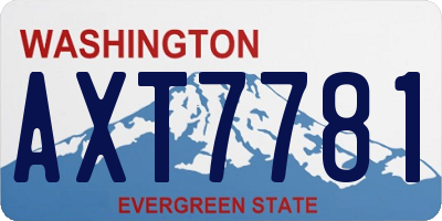 WA license plate AXT7781