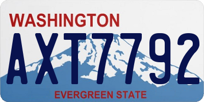 WA license plate AXT7792