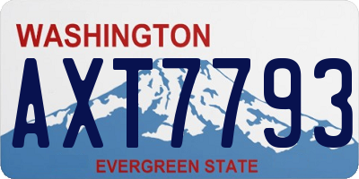 WA license plate AXT7793