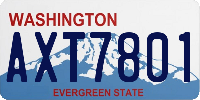 WA license plate AXT7801