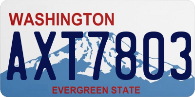 WA license plate AXT7803