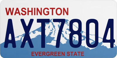 WA license plate AXT7804