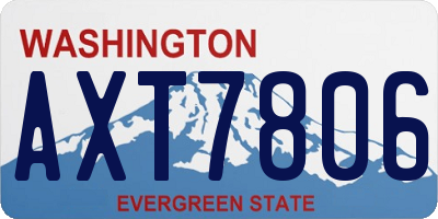 WA license plate AXT7806