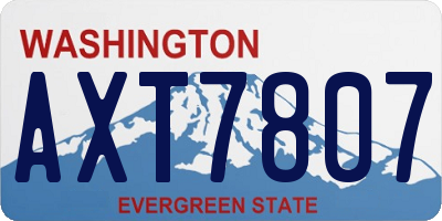 WA license plate AXT7807