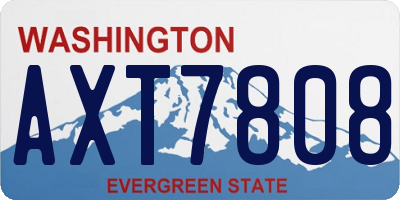 WA license plate AXT7808