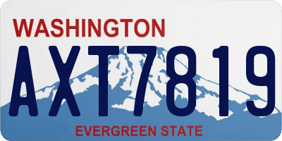 WA license plate AXT7819