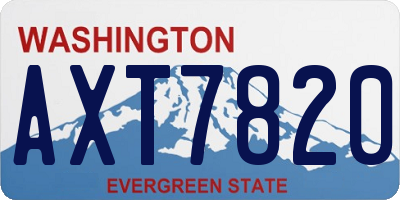 WA license plate AXT7820