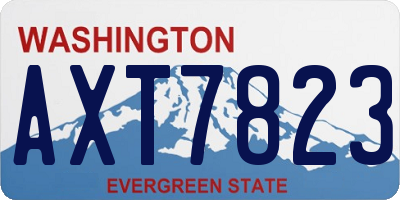 WA license plate AXT7823
