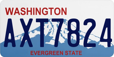 WA license plate AXT7824